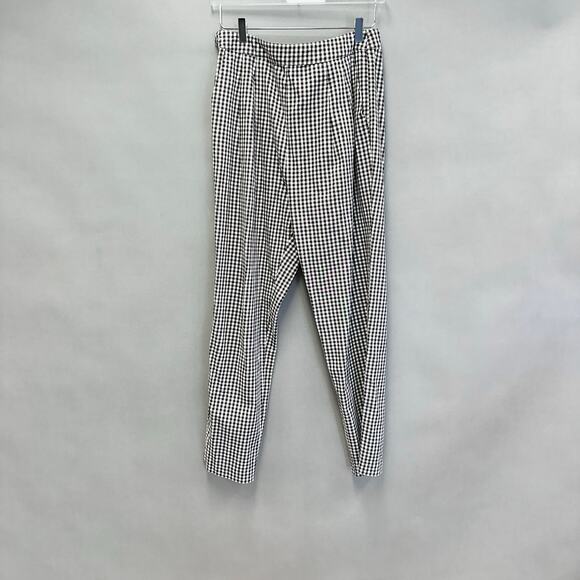 ASOS brown/white gingham pleat front high rise trouser Size 10 Cotton - Picture 5 of 16